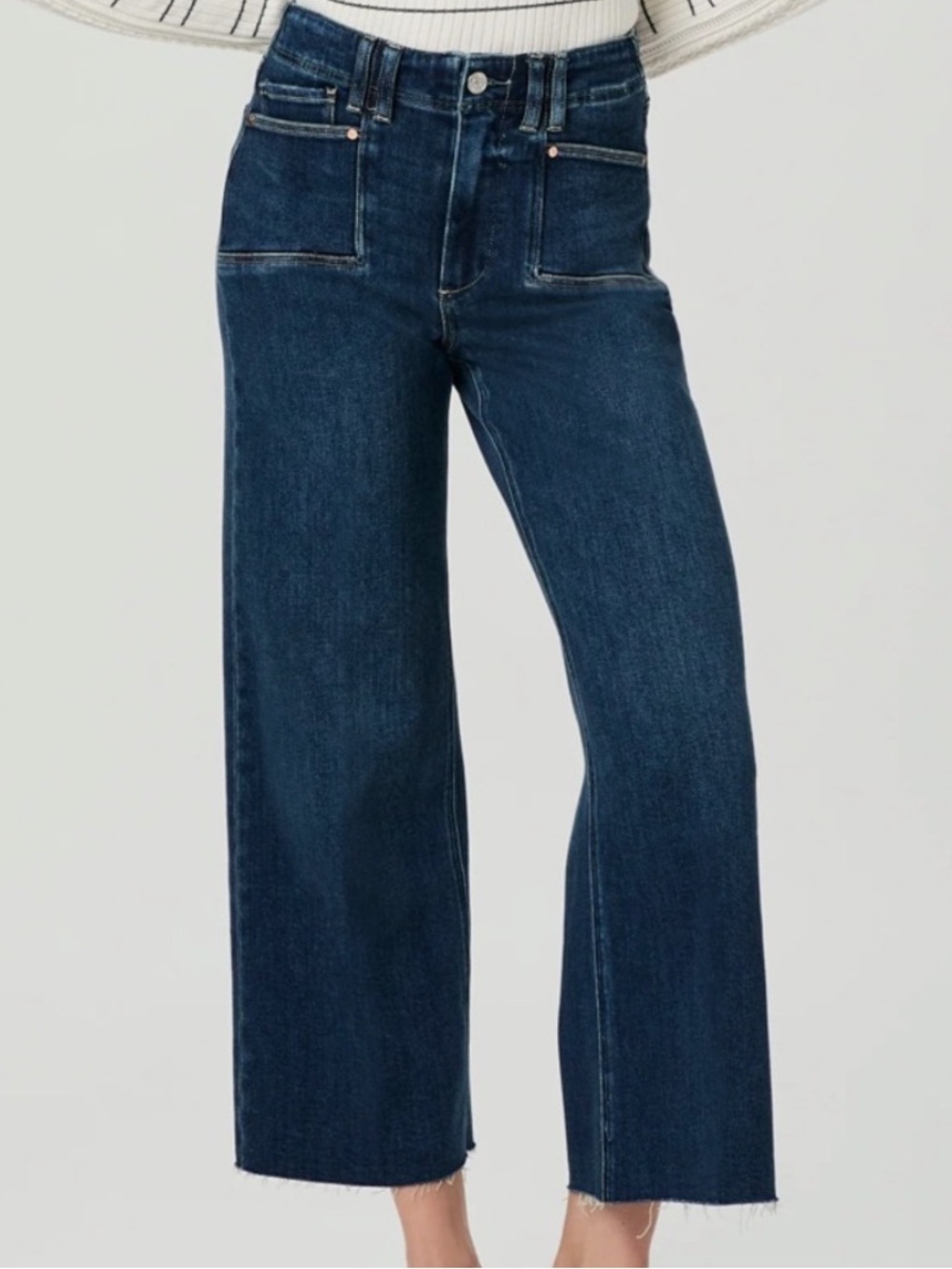 Paige Women’s Wide Leg Anessa Denim Jeans in Amoroso Size 30